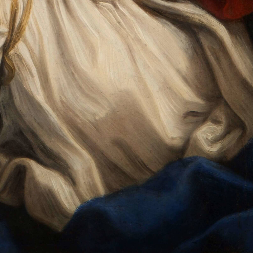 Virgin and Child Sirani: Elisabetta Sirani, Virgin and Child, 1663, National Museum of Women in the Arts, Washington, DC, USA. Detail.
