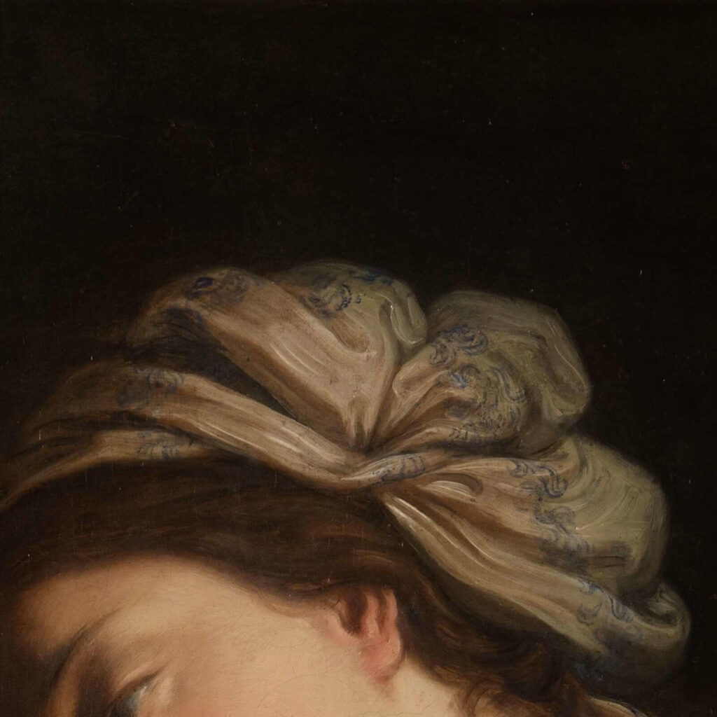 Virgin and Child Sirani: Elisabetta Sirani, Virgin and Child, 1663, National Museum of Women in the Arts, Washington, DC, USA. Detail.
