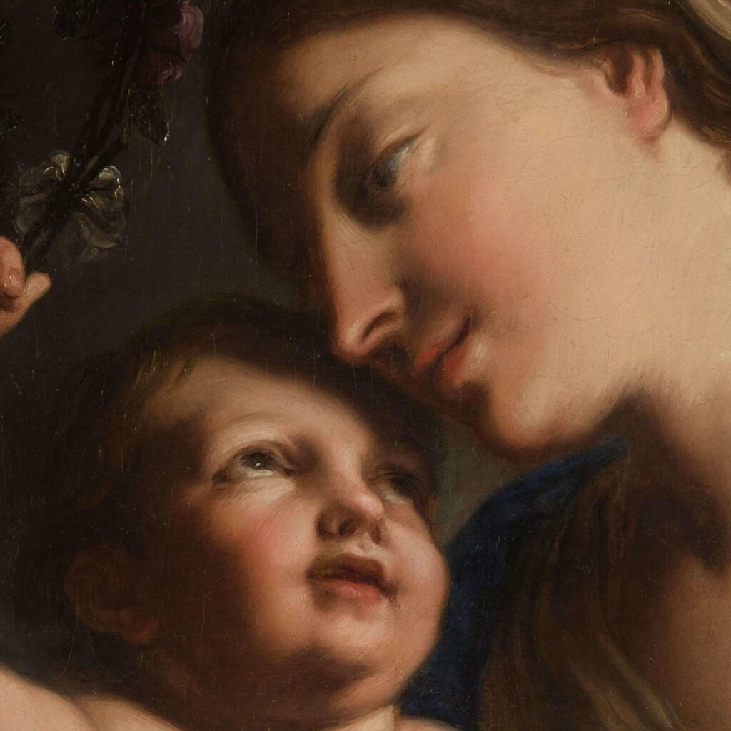 Virgin and Child Sirani: Elisabetta Sirani, Virgin and Child, 1663, National Museum of Women in the Arts, Washington, DC, USA. Detail.
