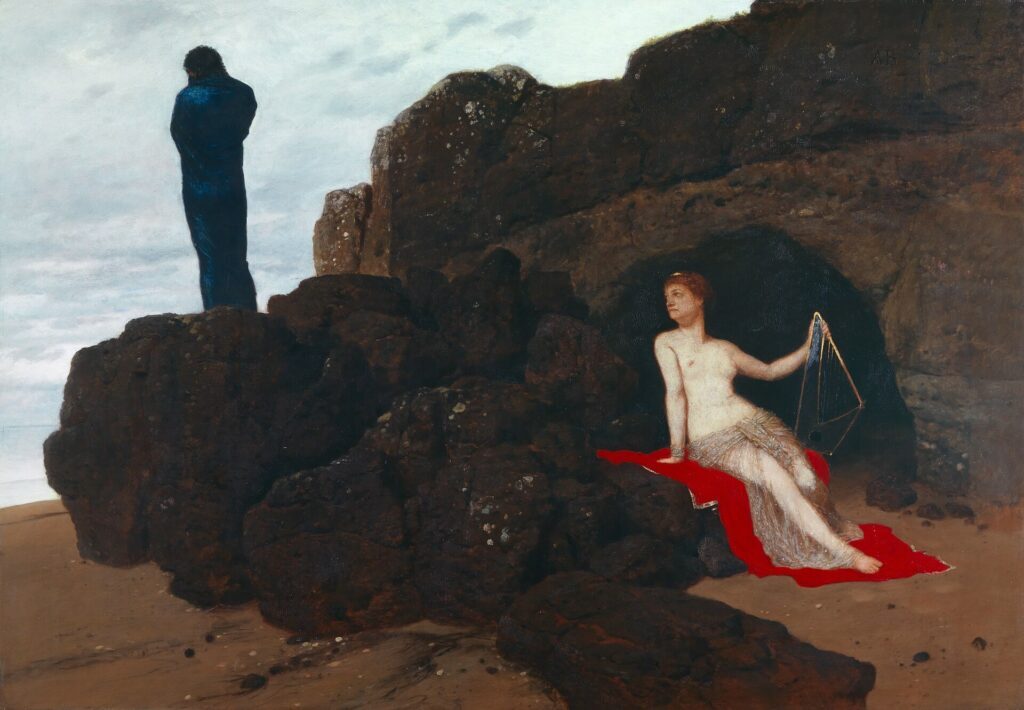 Odyssey in Art: Arnold Böcklin, Ulysses and Calypso, 1882, Kunstmuseum Basel, Basel, Switzerland.
