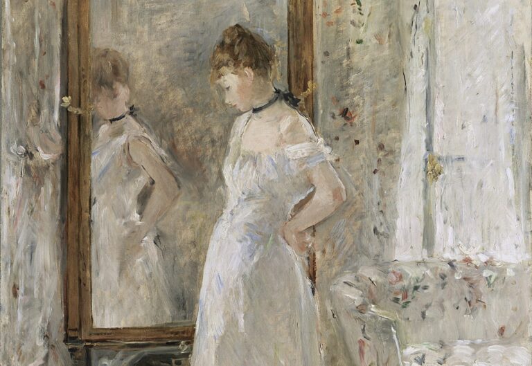 mirrors in art: Berthe Morisot, The Psyche Mirror, 1876, Thyssen-Bornemisza Museum, Madrid, Spain.
