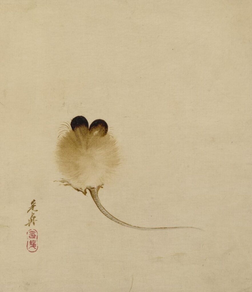 Animals in Japanese art: Shibata Zeshin, Mouse, 19th century, British Museum, London, UK.
