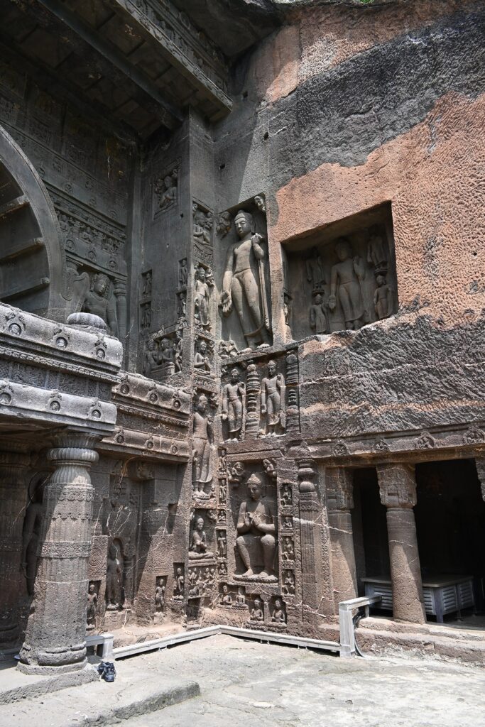 Ajanta caves: Cave 19, Ajanta Caves, Maharashtra, India. Photograph by Vinayaraj via Wikimedia Commons (CC-BY-SA-4.0).
