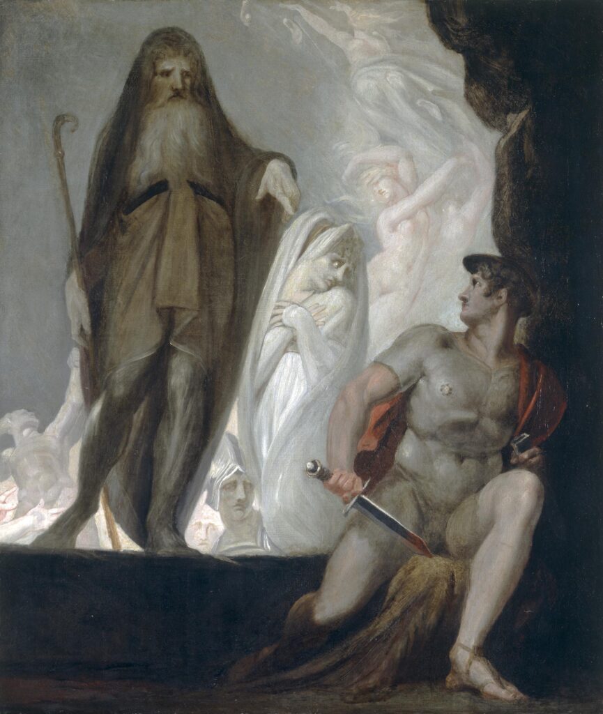 Odyssey in Art: Henry Fuseli, Tiresias Foretells the Future to Odysseus, c. 1800, National Museum Cardiff, Cardiff, UK.
