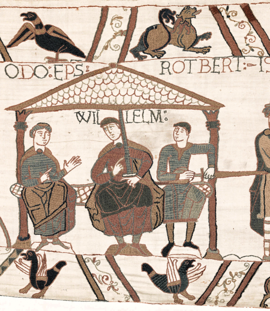 Bayeux Tapestry: Bayeux Tapestry (scene 44), 11th century, Musée de la Tapisserie de Bayeux, Bayeux, France. Detail.
