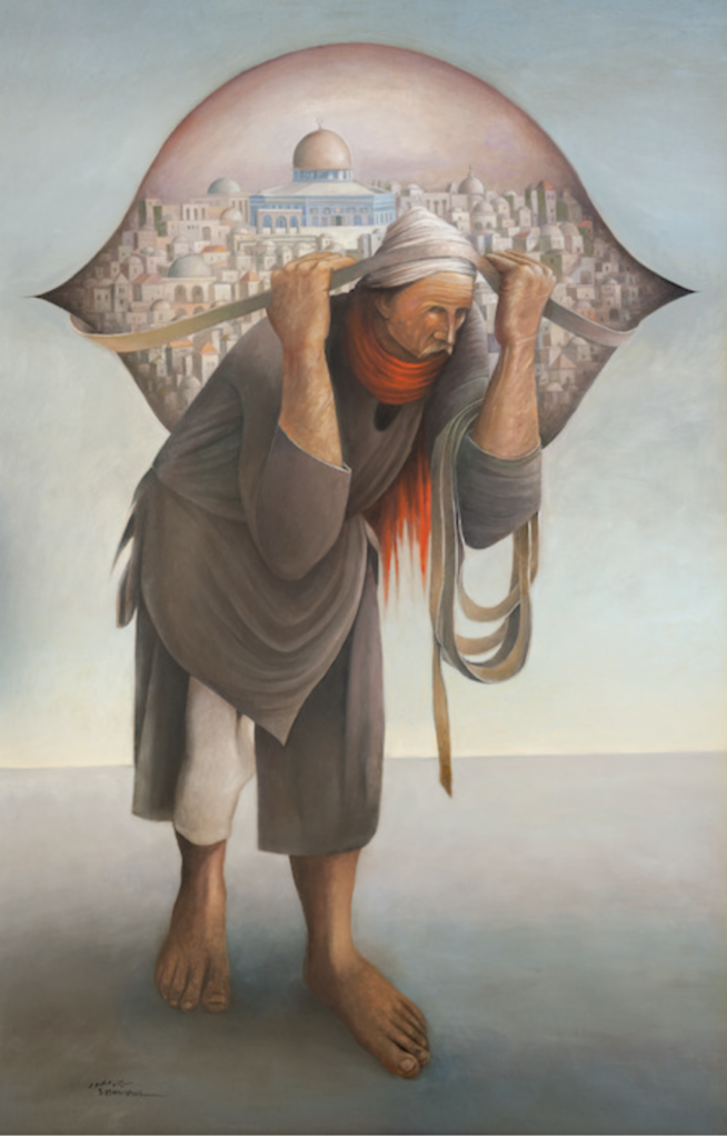 Sliman Mansour: Sliman Mansour, Jamal Al Mahamel (The Camel of Hardships), 2005, Dalloul Art Foundation, Beirut, Lebanon.
