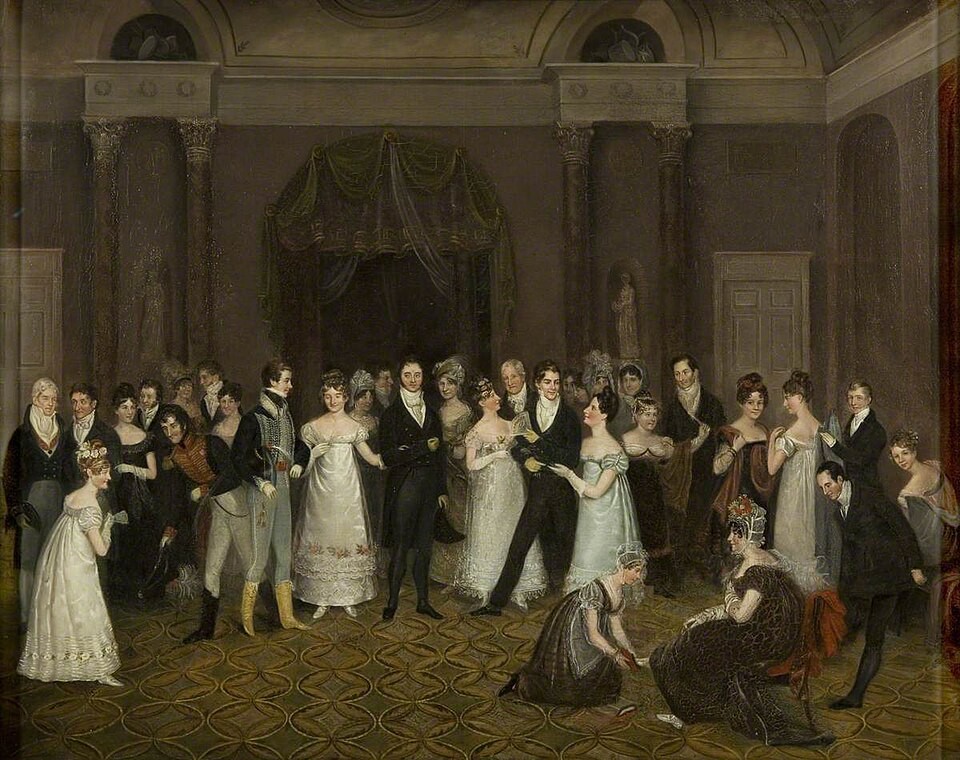 Rolinda Sharples: Rolinda Sharples, The Cloak-Room, Clifton Assembly Rooms, 1818, Bristol Museum and Art Gallery, Bristol, UK.
