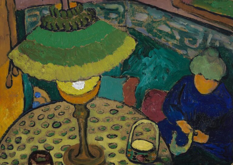 expressionism paintings: Erma Bossi, Interior with Lamp, 1909, Lenbachhaus, Munich, Germany.
