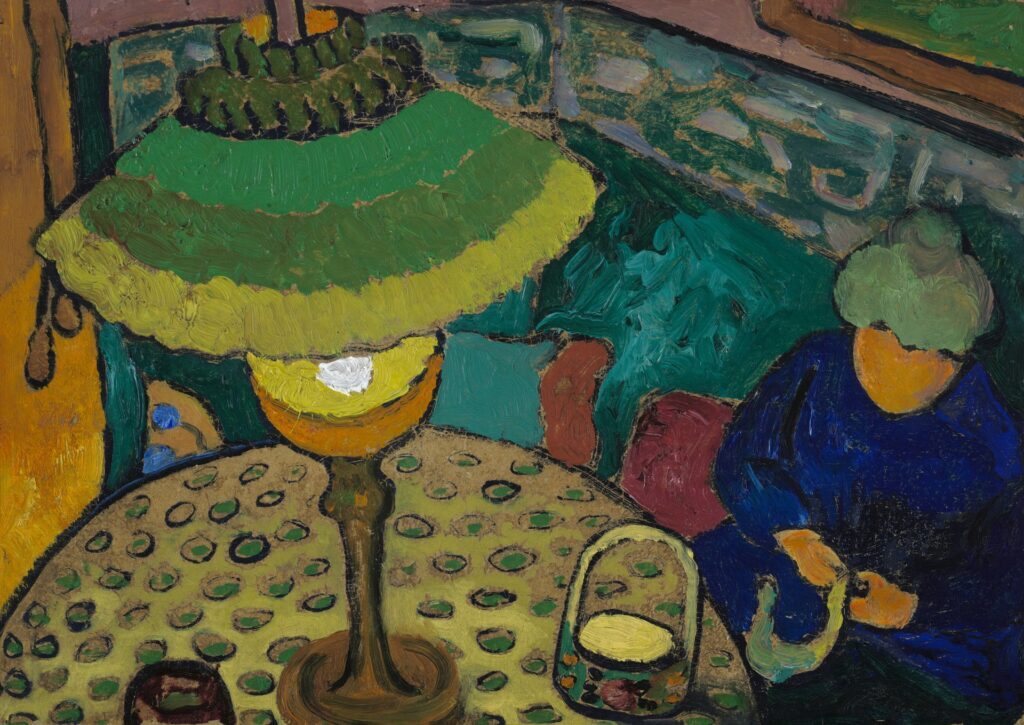 expressionism paintings: Erma Bossi, Interior with Lamp, 1909, Lenbachhaus, Munich, Germany.
