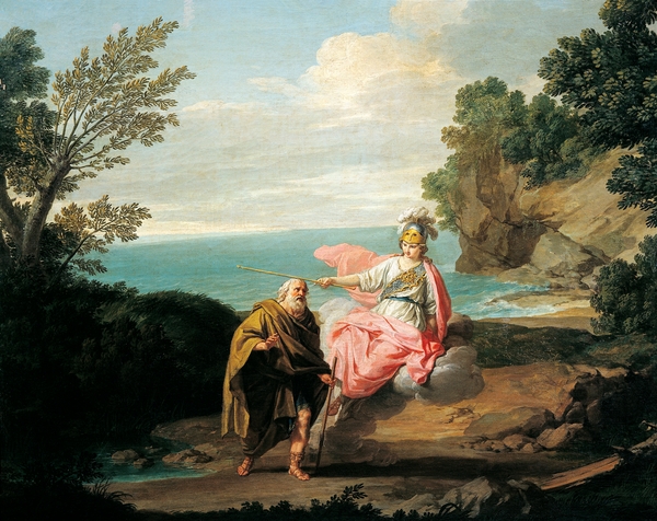 Odyssey in Art: Giuseppe Bottani, Ulysses Transformed by Athena into a Beggar, 1775, Pinacoteca Malaspina, Visconti Castle, Pavia, Italy.
