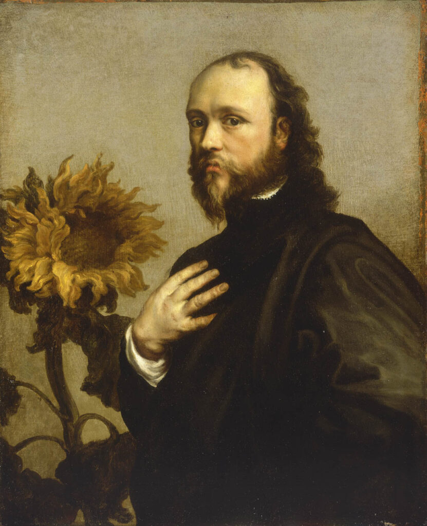 Venetia on Her Deathbed: Workshop of Anthony van Dyck, Sir Kenelm Digby with Sunflower, 1630s, National Maritime Museum, Greenwich, London, UK. Wikimedia Commons (public domain).
