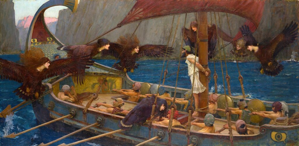 Odyssey in Art: John William Waterhouse, Ulysses and the Sirens, 1891, National Gallery of Victoria, Melbourne, Australia.
