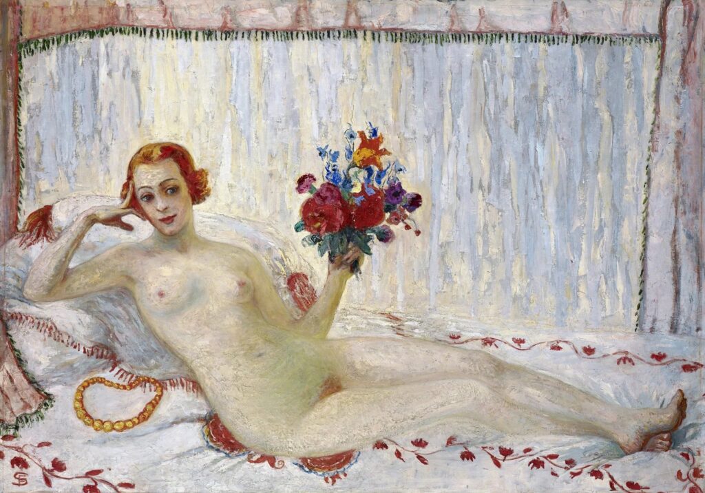 Florine Stettheimer Self-Portrait: Florine Stettheimer, A Model (Nude Self-Portrait), ca. 1915, Avery Architectural and Fine Arts Library, Columbia University, New York City, NY, USA. Artsy.
