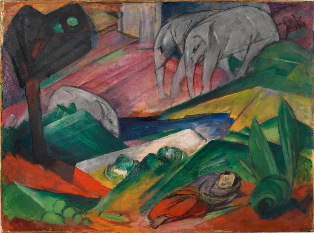 elephants in art: Franz Marc, Traum, Kunstmuseum Bern, Switzerland.
