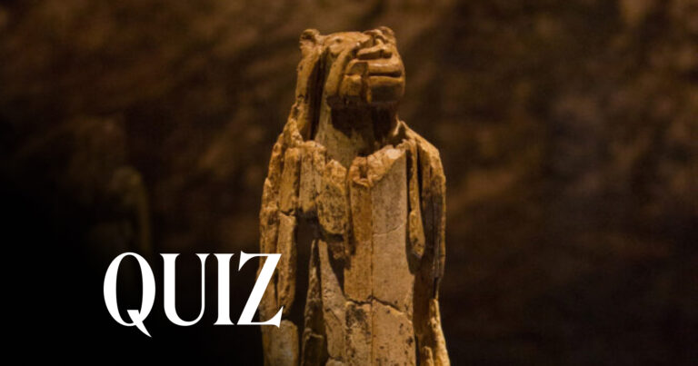 Lion Man of Hohlenstein, 40,000 BCE, Museum Ulm, Ulm, Germany. Museum’s website. Detail.
