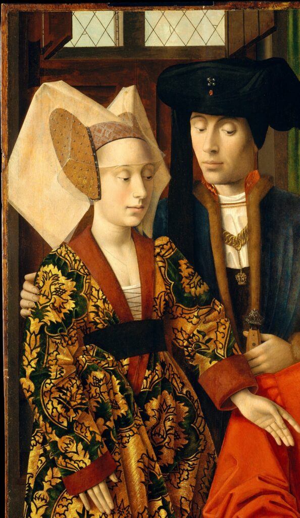 Petrus Christus: Petrus Christus, A Goldsmith in His Shop, 1449, Metropolitan Museum of Art, New York City, NY, USA. Detail.

