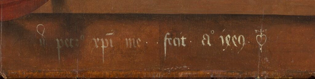 Petrus Christus: Petrus Christus, A Goldsmith in His Shop, 1449, Metropolitan Museum of Art, New York City, NY, USA. Detail.
