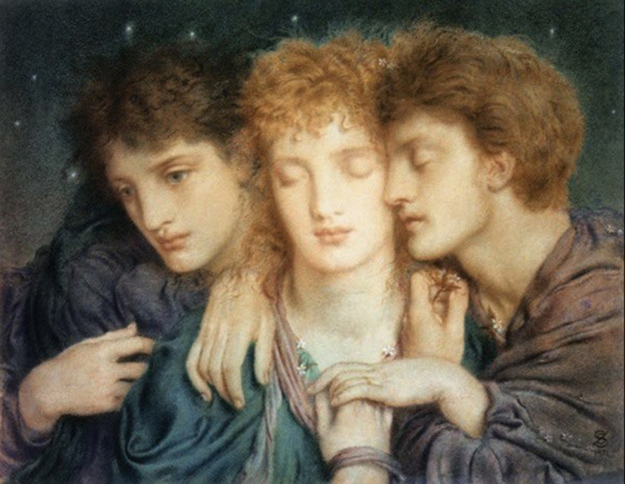 Simeon Solomon: Simeon Solomon, The Sleepers and the One Who Watcheth, 1870, Leamington Spa Art Gallery and Museum, Leamington Spa, UK.
