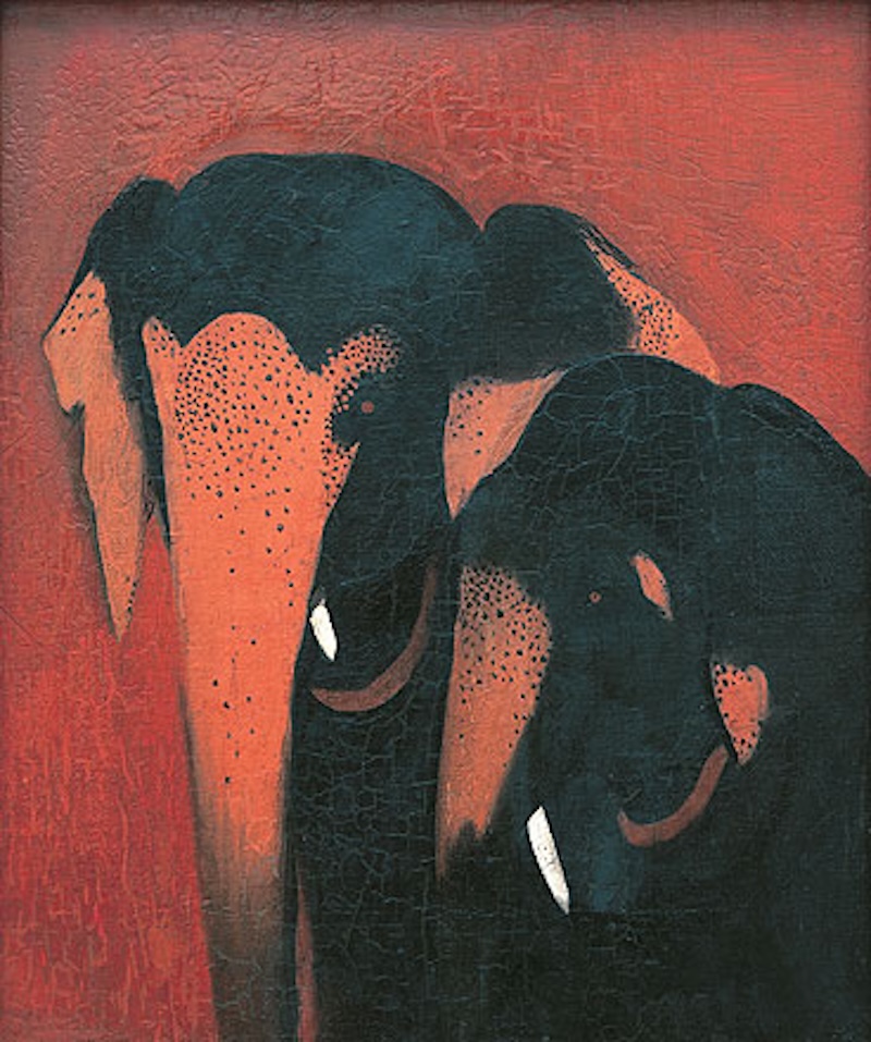 elephants in art: Amrita Sher-Gil, Two Elephants, 1940, National Gallery of Modern Art, New Delhi, India.

