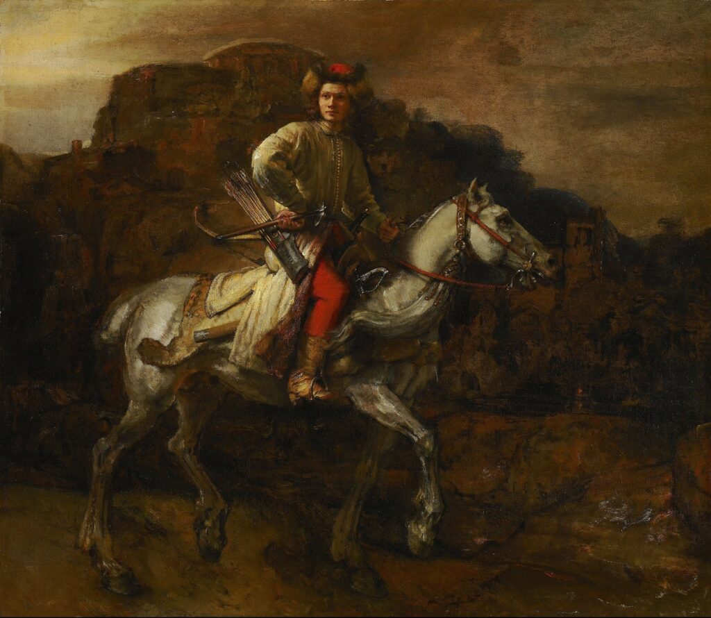 stanisław august poniatowski collection: Rembrandt, The Polish Rider, c. 1655, Frick Collection, New York City, NY, USA.
