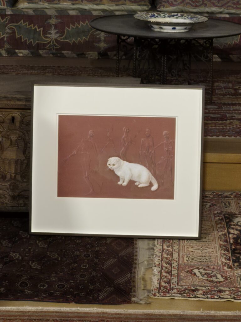 Irruption of Antiquity: Close-up of the cat painting. Photograph by the author.

