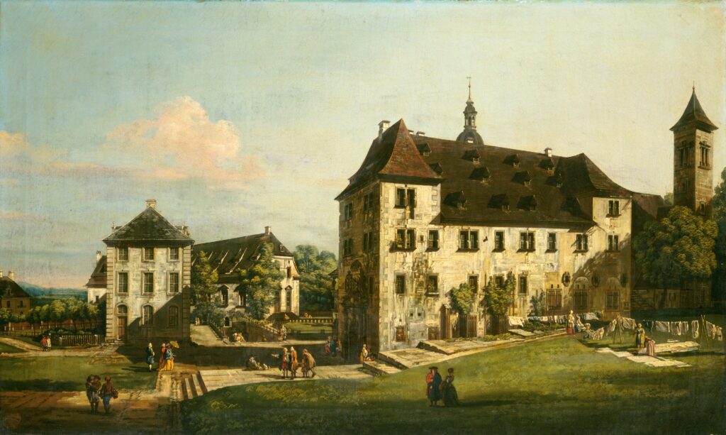 stanisław august poniatowski collection: Bernardo Bellotto, The Fortress of Königstein Courtyard with the Magdalenenburg, donated by Lolo Sarnoff in memory of her grandfather, Louis Koch, National Gallery of Art, Washington, DC, USA.
