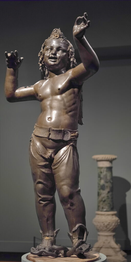 donatello sculptures: Donatello, Amor-Attis, c. 1440–1443, Bargello National Museum, Florence, Italy. Photograph by Bautsch via Wikimedia Commons (CC0 1.0).
