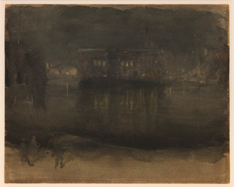 whistler and the netherlands: James Abbott McNeill Whistler, Amsterdam Nocturne, 1883–1884, British Museum, London, UK.

