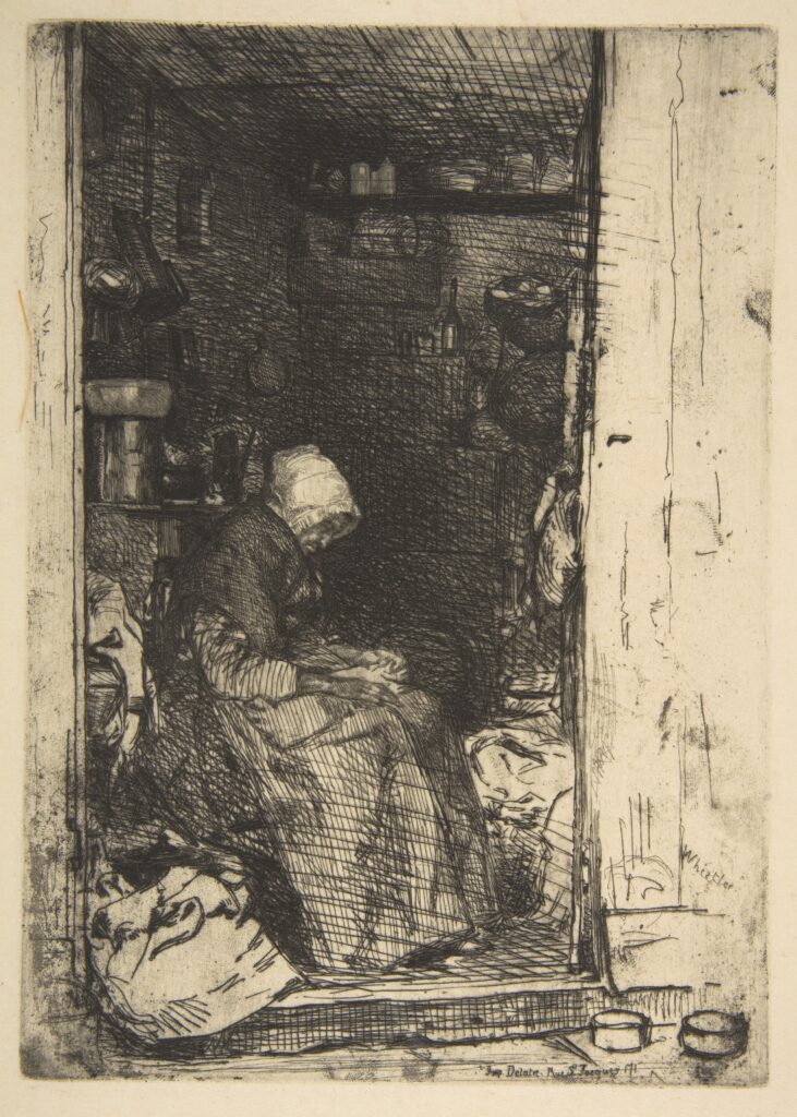 whistler and the netherlands: James Abbott McNeill Whistler, La Vieille aux Loques, 1858, Metropolitan Museum of Art, New York City, NY, USA.
