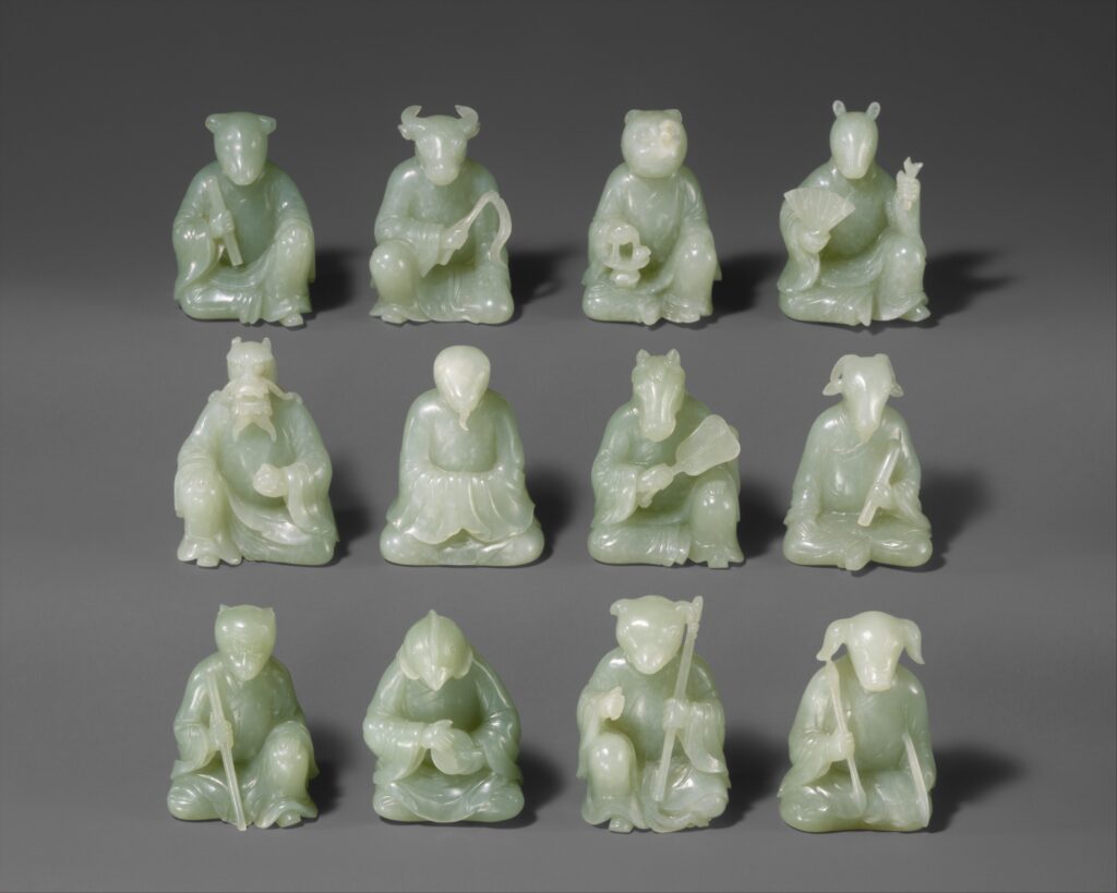 Jade art: Jade art: 12 nephrite animals of the Chinese zodiac, 18th–19th century, Metropolitan Museum of Art, New York City, NY, USA.
