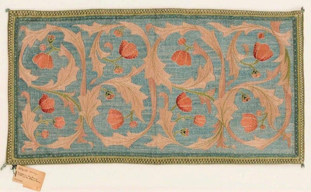 Morris Family: Jane Morris, Embroidered bag, 1878, Kit Kemp [online].
