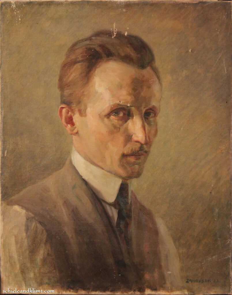 Karl Zakovsek: Karl Zakovsek, Self-Portrait, 1922, oil on canvas, private collection, Zakovsek family archive, Vienna, Austria. Courtesy of the Zakovsek family.
