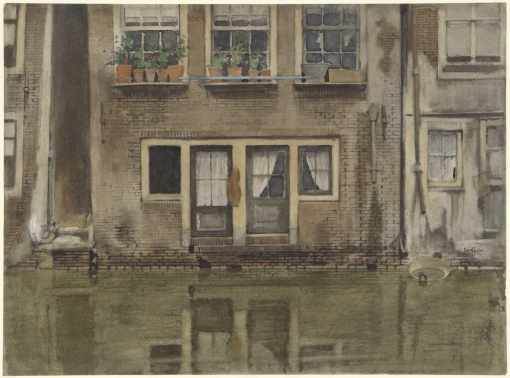 whistler and the netherlands: Willem Witsen, Houses on an Amsterdam Canal, 1870–1923, Rijksmuseum, Amsterdam, Netherlands.
