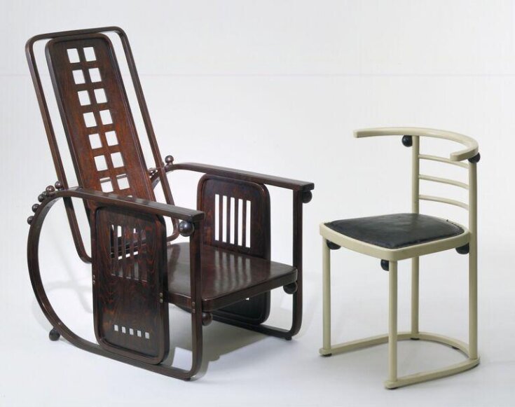 Vienna Secession: Josef Hoffman, Adjustable armchair (left) and chair (right), ca. 1907, Victoria and Albert Museum, London, UK.
