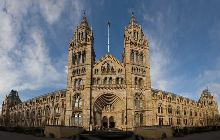Natural History Museum: Panoramic view of the Natural History Museum, London, UK. Photograph by Diliff via Wikimedia Commons (CC-BY-SA-3.0)
