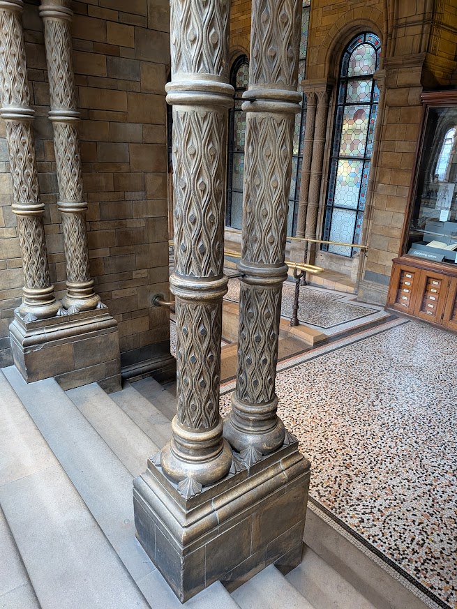 Natural History Museum: Details of interior, Natural History Museum, London, UK. Photograph by Maya M. Tola.
