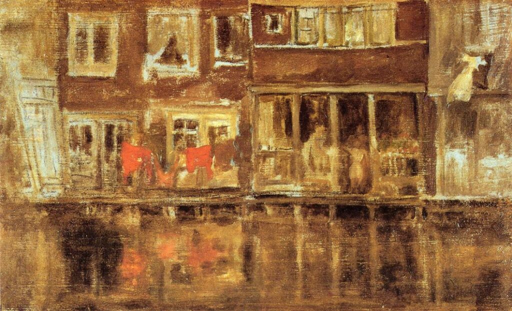 whistler and the netherlands: James Abbott McNeill Whistler, Canal Amsterdam, 1889, Hunterian Museum and Art Gallery, Glasgow, UK.
