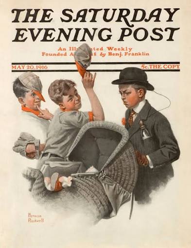 norman rockwell illustrations: Norman Rockwell, Boy with a Baby Carriage, 1916, Norman Rockwell Museum, Stockbridge, MA, USA.
