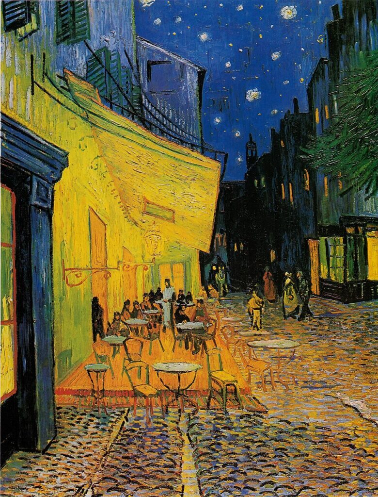Places from Iconic Paintings: Vincent van Gogh, Terrace of a Café at Night (Place du Forum), 1888, Kröller-Müller Museum, Otterlo, Netherlands.
