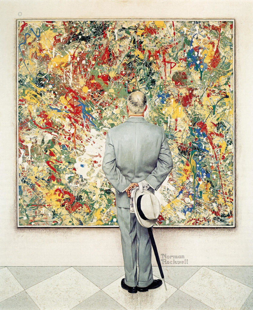 norman rockwell illustrations: Norman Rockwell, The Connoisseur, 1961, private collection. Norman Rockwell Museum.
