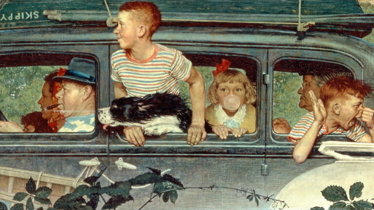 norman rockwell illustrations: Norman Rockwell, Coming and Going, 1947, Norman Rockwell Museum, Stockbridge, MA, USA, Detail.
