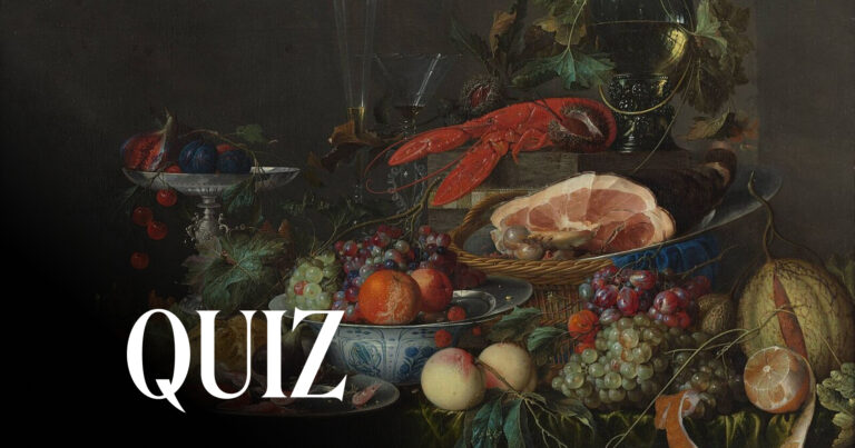 Still Life with Ham, Lobster and Fruit, ca. 1652, Museum Boijmans Van Beuningen, Rotterdam, Netherlands. Detail.
