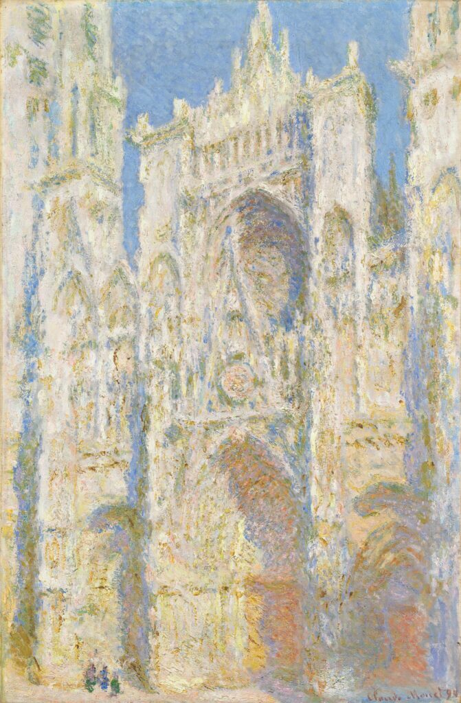 Places from Iconic Paintings: Claude Monet, Rouen Cathedral, West Façade, Sunlight, 1894, National Gallery of Art, Washington, DC, USA.
