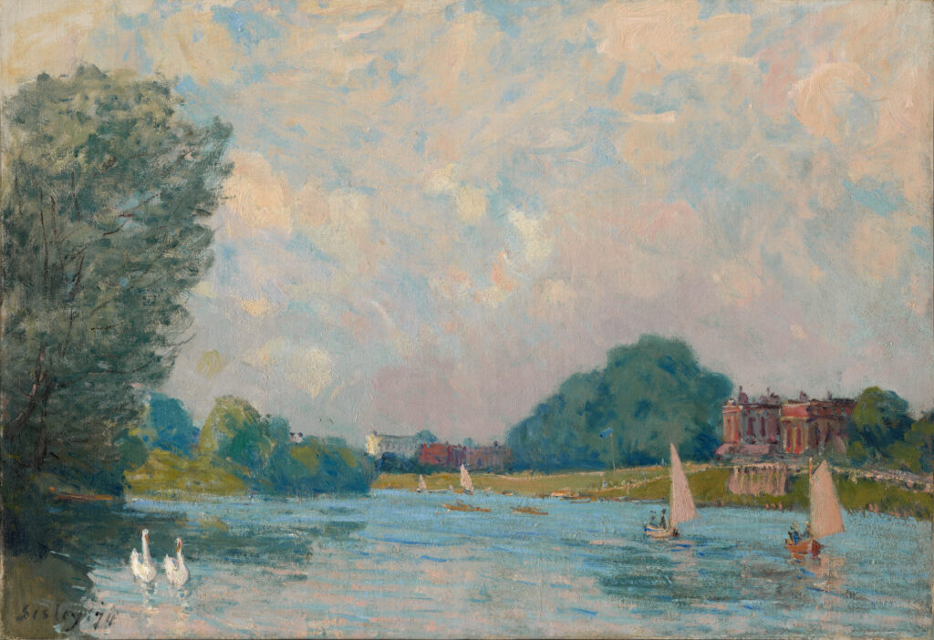 Alfred Sisley: Alfred Sisley, The Thames at Hampton Court, 1874, Clark Art Institute, Williamstown, MA, USA.
