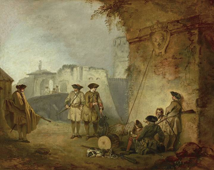 Watteau Paintings: Jean-Antoine Watteau, The Portal of Valenciennes, 1710–1711, Frick Collection, New York City, NY, USA.
