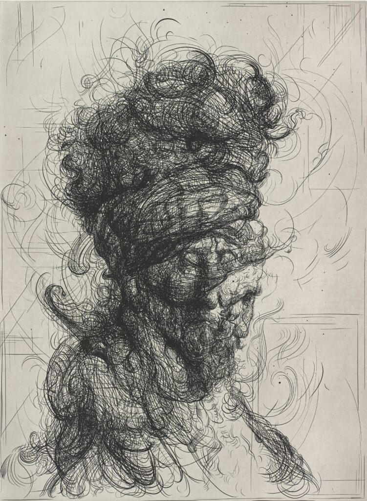 Artists Following Rembrandt: Glenn Brown, Half-Life (Naar / After Rembrandt), 2016, Rembrandt House Museum, Amsterdam, Netherlands.
