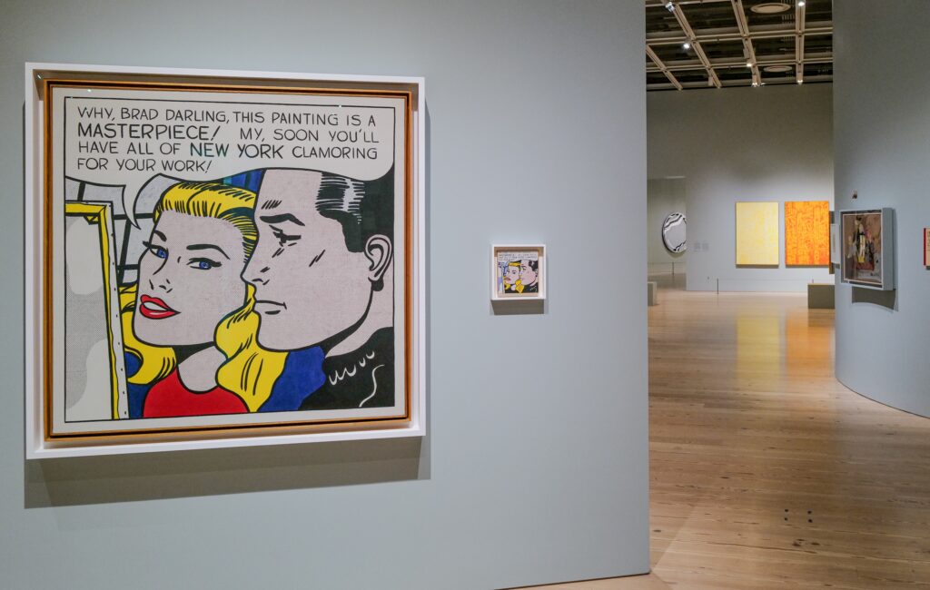 Roy Lichtenstein Like New: Installation view of Roy Lichtenstein: Like New, Whitney Museum of American Art, October 11, 2026–May 10, 2027, New York. Artwork © Estate of Roy Lichtenstein. Photograph by Jason Lowrie/BFA.com.
