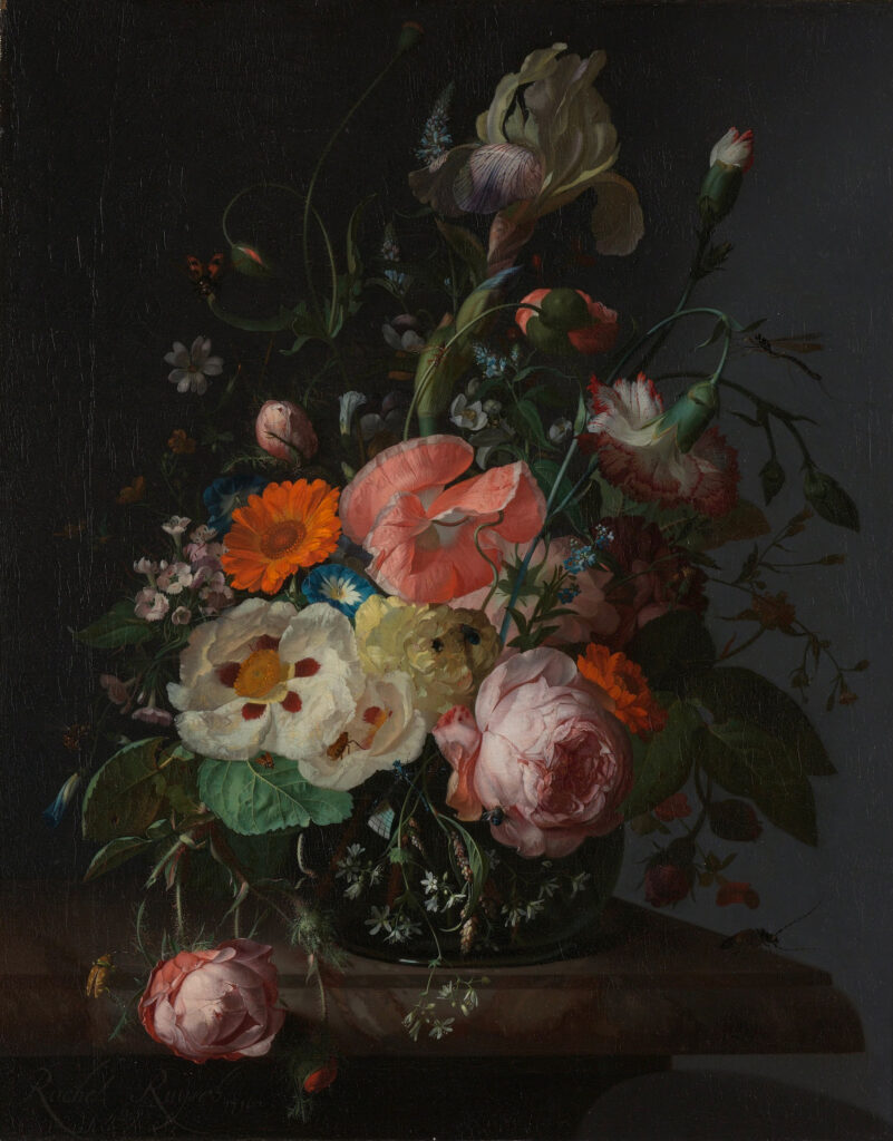 rijksmuseum staff picks: Rachel Ruysch, Still Life with Flowers on a Marble Tabletop, 1716, Rijksmuseum, Amsterdam, Netherlands.
