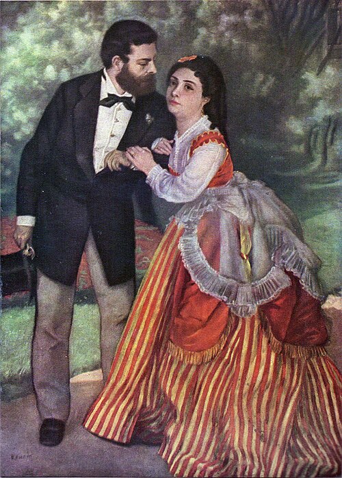 Alfred Sisley: Pierre-Auguste Renoir, A Couple (Alfred Sisley and His Wife), c. 1868, Wallraf-Richartz-Museum, Cologne, Germany.
