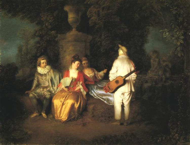 Watteau Paintings: Jean-Antoine Watteau, The Foursome, 1713, Fine Arts Museums of San Francisco, San Francisco, CA, USA.
